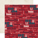 Echo Park Stars & Stripes WORDS Scrapbook Paper