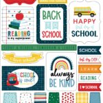 Echo Park FIRST DAY OF SCHOOL Chipboard Phrases 25pc
