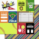 Scrapbook Customs SOFTBALL LIFE Paper Set 12"X12" Paper 12 Sheets - Image 2