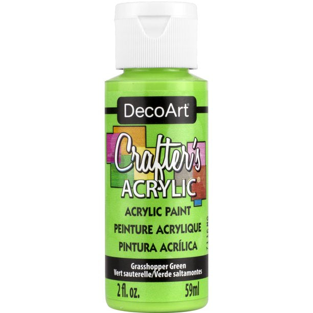image_08d58193-22cc-4ecf-9771-058234b6bd25.jpg DecoArt Crafter's Acrylic GRASSHOPPER GREEN Acrylic Paint 2oz - Image 1