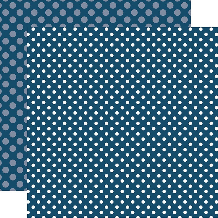 image_0a6febff-85d5-4caf-811a-004498a562a5.jpg Echo Park Dots & Stripes DEEP BLUE SEA 12"X12" Scrapbook Paper - Image 1