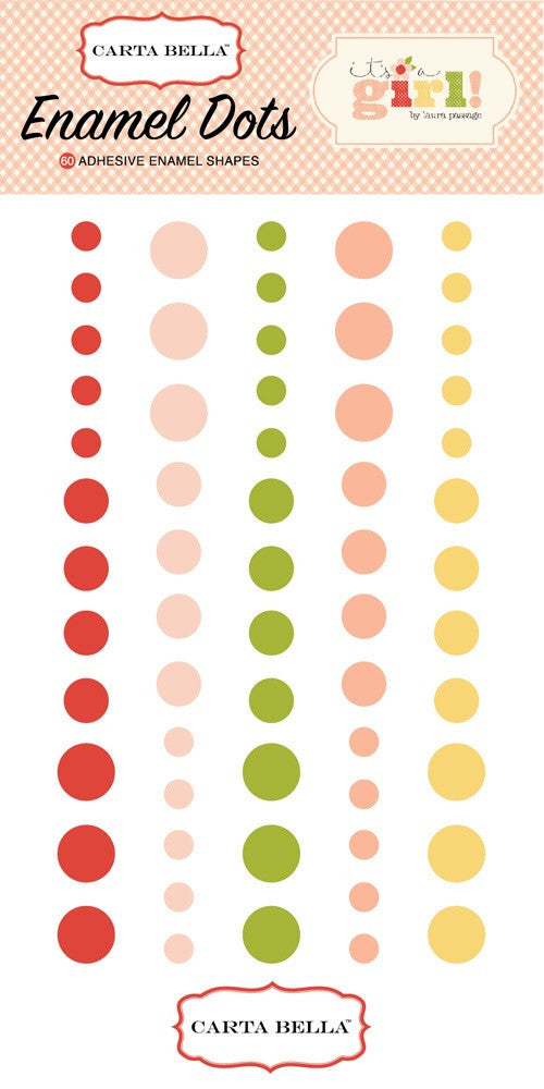 image_0b182e62-5590-44ad-8fa3-e39d58b0f3ff.jpg Carta Bella IT'S A GIRL Adhesive Enamel Dots 60 pc - Image 1