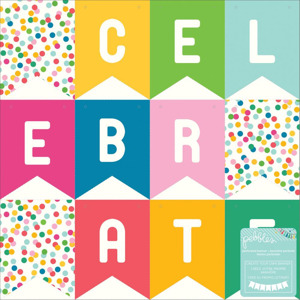 image_0ba20f7e-fc76-47c2-b982-f239e394c56b.jpeg Pebbles BIRTHDAY WISHES Perforated Banner Shapes 12pc - Image 1