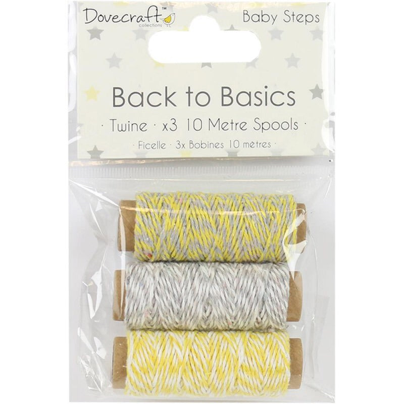 image_0bc03982-5707-498c-9db9-19a77cc19e4b.jpg Dovecraft Back to Basics BABY STEPS Twine 3 pc - Image 1