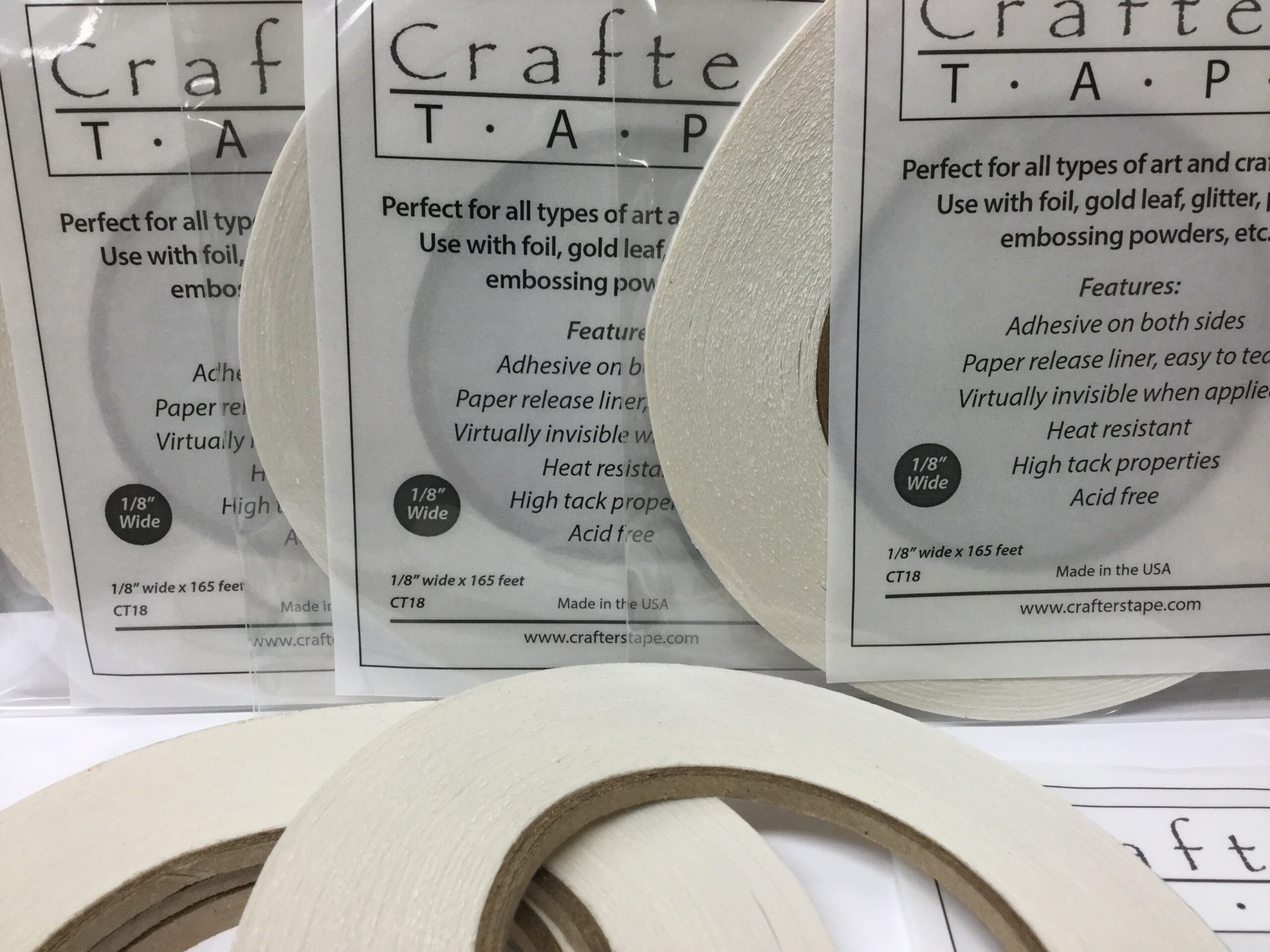 image_0bdf5afe-a957-408b-9bfb-75dae8e8bd87.jpg Crafters Tape 1/8" Double Sided Adhesive Tape 165ft - Image 1