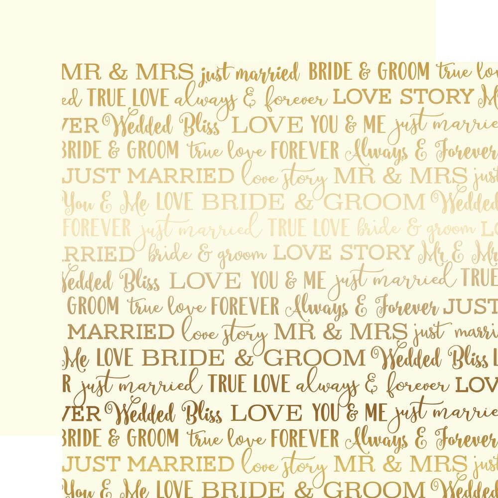 image_0c2f43ae-f06f-41cc-a540-cebbbfceae8d.jpg Echo Park CREAM LOVE STORY 12"x12" Paper - Image 1