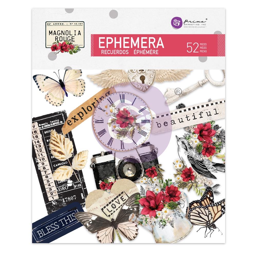 image_0c4bf42c-7b8f-4409-a959-e106cf9bc9a0.jpg Prima MAGNOLIA ROUGE EPHEMERA Shapes Tags Foil 52pc - Image 1
