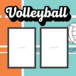 Scrapbook Customs Quick Page VOLLEYBALL LEFT 12"X12" Scrapbook Paper - Image 2