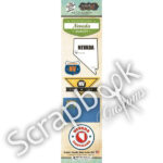 NEVADA VINTAGE Scrapbook Customs 12"X 3" Stickers 6pc LV