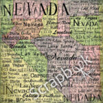 NEVADA Map 12"X12" Custom Travel Paper LV