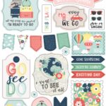 Echo Park AWAY WE GO Chipboard Phrases Scrapbook Stickers