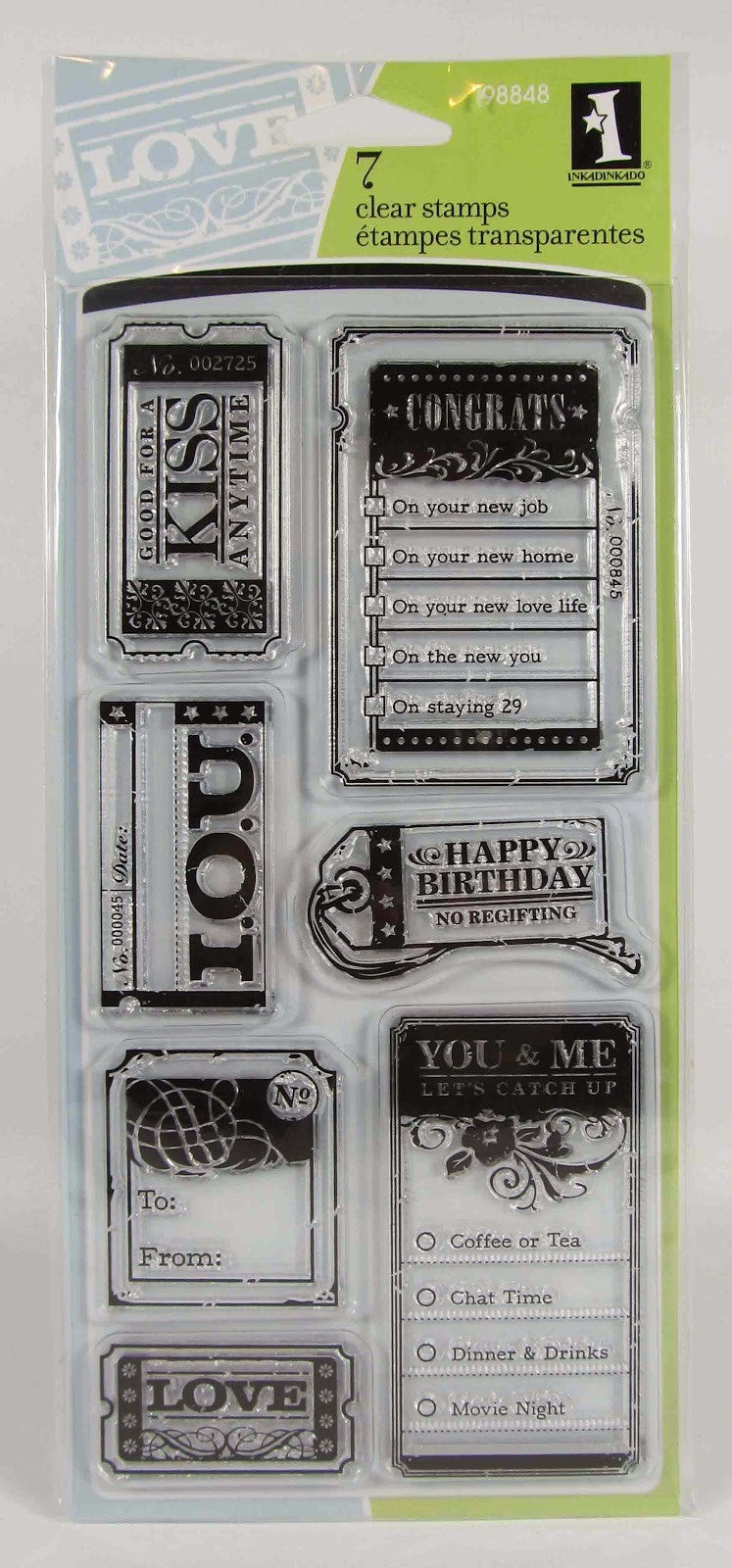image_12905432-223d-4f6b-af7e-a19afc5d6f9e.jpg Inkadinkado TICKETS & TAGS Clear Stamps 7pc - Image 1