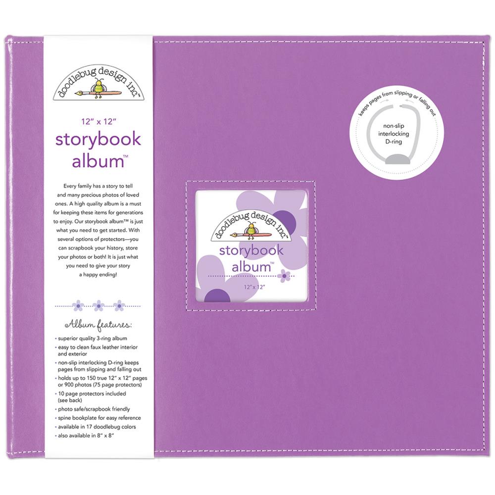 image_12e7771f-db83-43ae-a1c0-b6b3f92fdf36.jpg Doodlebug STORYBOOK ALBUM LILAC 12”X12” D-Ring Scrapbook - Image 1