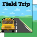 FIELD TRIP School Bus 12"X12" Scrapbook Paper