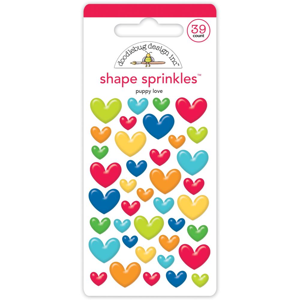image_132ff180-8f17-4e99-9b36-9fdeb4cb4b37.jpg Doodlebug Doggone Cute PUPPY LOVE SHAPE SPRINKLES Stickers 39pc - Image 1