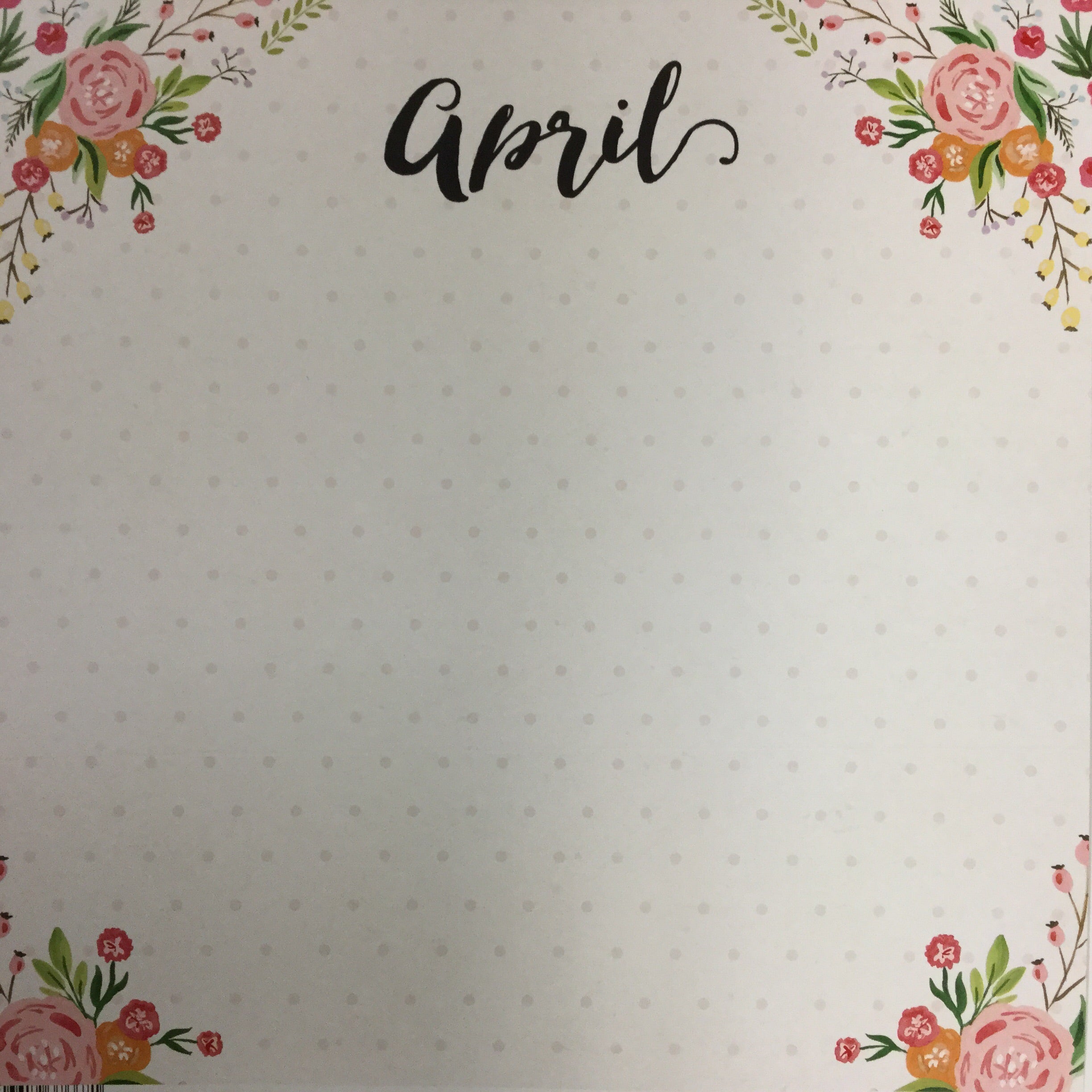 image_14cde9ac-784d-4201-8622-64bfe67e75e8.jpg APRIL MEMORIES 12"X12" Scrapbook Customs Paper - Image 1