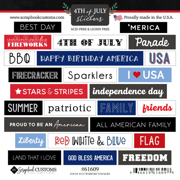 image_14fe02ea-6f7b-4a7d-948d-6402c4b72d35.jpg Scrapbook Customs 4th JULY WORD BIT STICKERS 25pc - Image 1