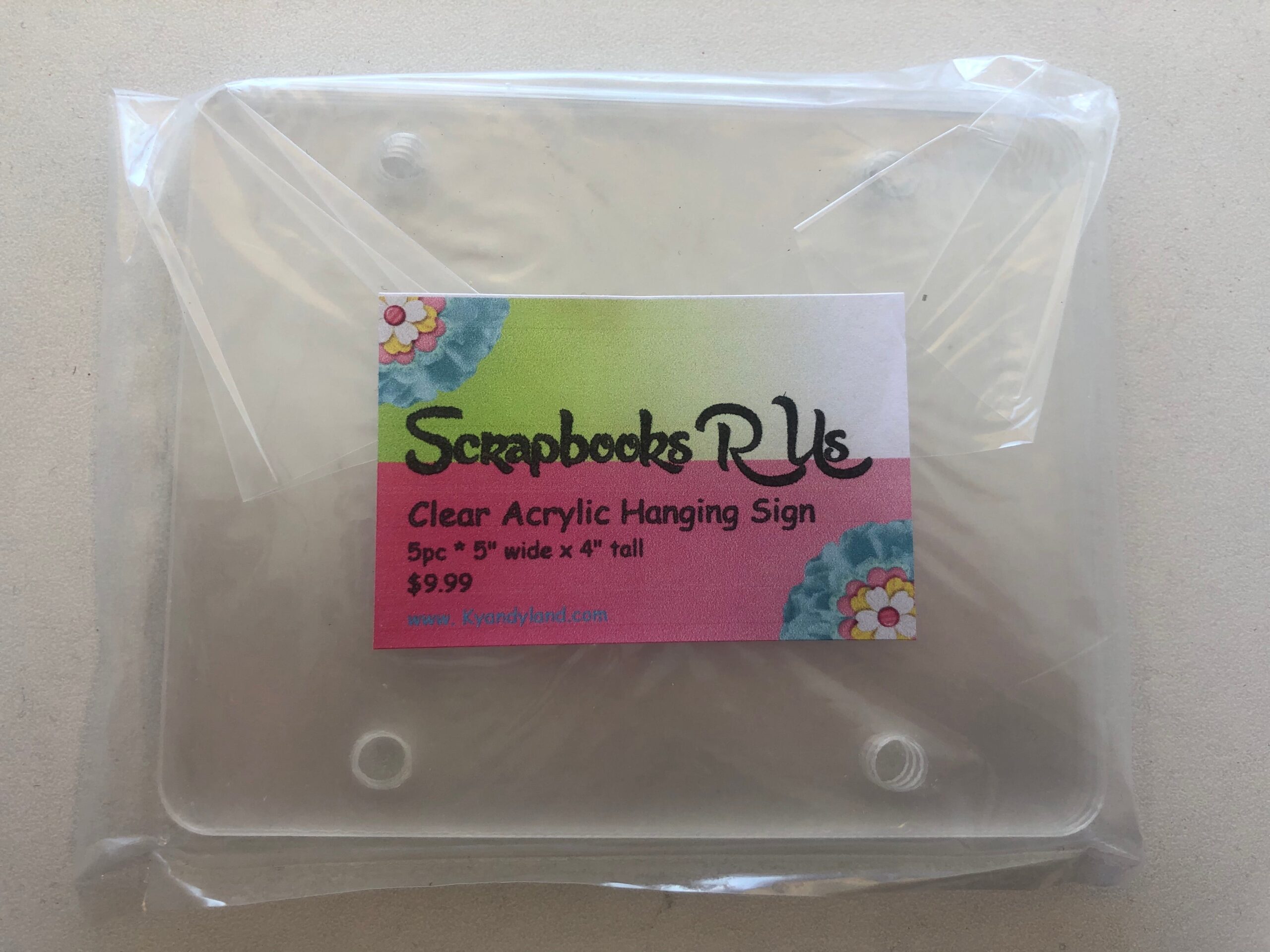 image_16addbee-2a84-4ec9-8294-b65fb924a0ab.jpg Clear Acrylic HANGING SIGN Accordion Panels 5”X4” - Image 1
