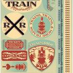 Reminisce Signature Series TRAIN Signature DieCut Stickers 16pc