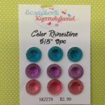 COLOR RHINESTONE Mixed Gems 9pc 5/8" - Image 3