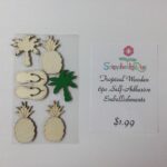 Tropical Wooden 6pc Self-Adhesive Embellishments - Image 2