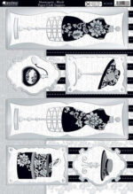 Kanban BLACK & WHITE Paper Craft Topper DieCut Card