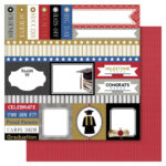 Ruby Rock It Bella GRADUATION 12"X12" Scrapbook Paper - Image 4