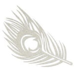 Fabscraps PEACOCK FEATHER Die-Cut Grey Chipboard Word