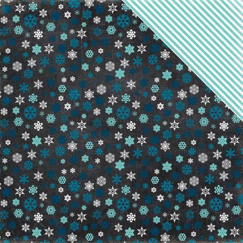 image_1afcc23e-286c-4e0f-a5b8-c98a42b0cf01.jpg Echo Park Hello Winter FROSTY NIGHT 12"x12" Scrapbook Paper - Image 1