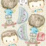 Kanban BILLY ON SKATEBOARD Boy DieCut Card Layer Topper