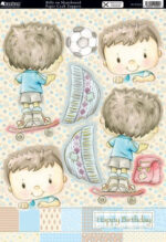 Kanban BILLY ON SKATEBOARD Boy DieCut Card Layer Topper
