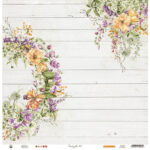 P13 SECRET GARDEN 12"X12" Purple Green Scrapbook Paper 03 - Image 2