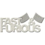 Fabscraps FAST & FURIOUS  Die-Cut Grey Chipboard Word