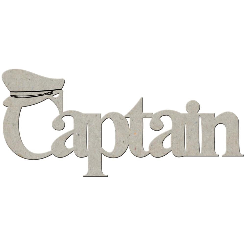 image_1e23fc9f-db40-4c9e-be9a-fd176d2664c9.jpeg Fabscraps CAPTAIN Die-Cut Grey Chipboard Word - Image 1