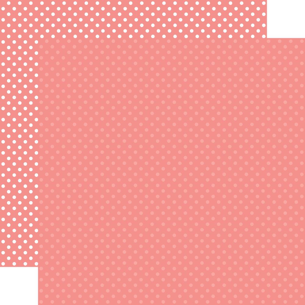 image_1e8a23b6-a0bd-420f-9f0f-ff6216a17739.jpg Echo Park Dots & Stripes SALMON PINK 12"X12" Scrapbook Paper - Image 1