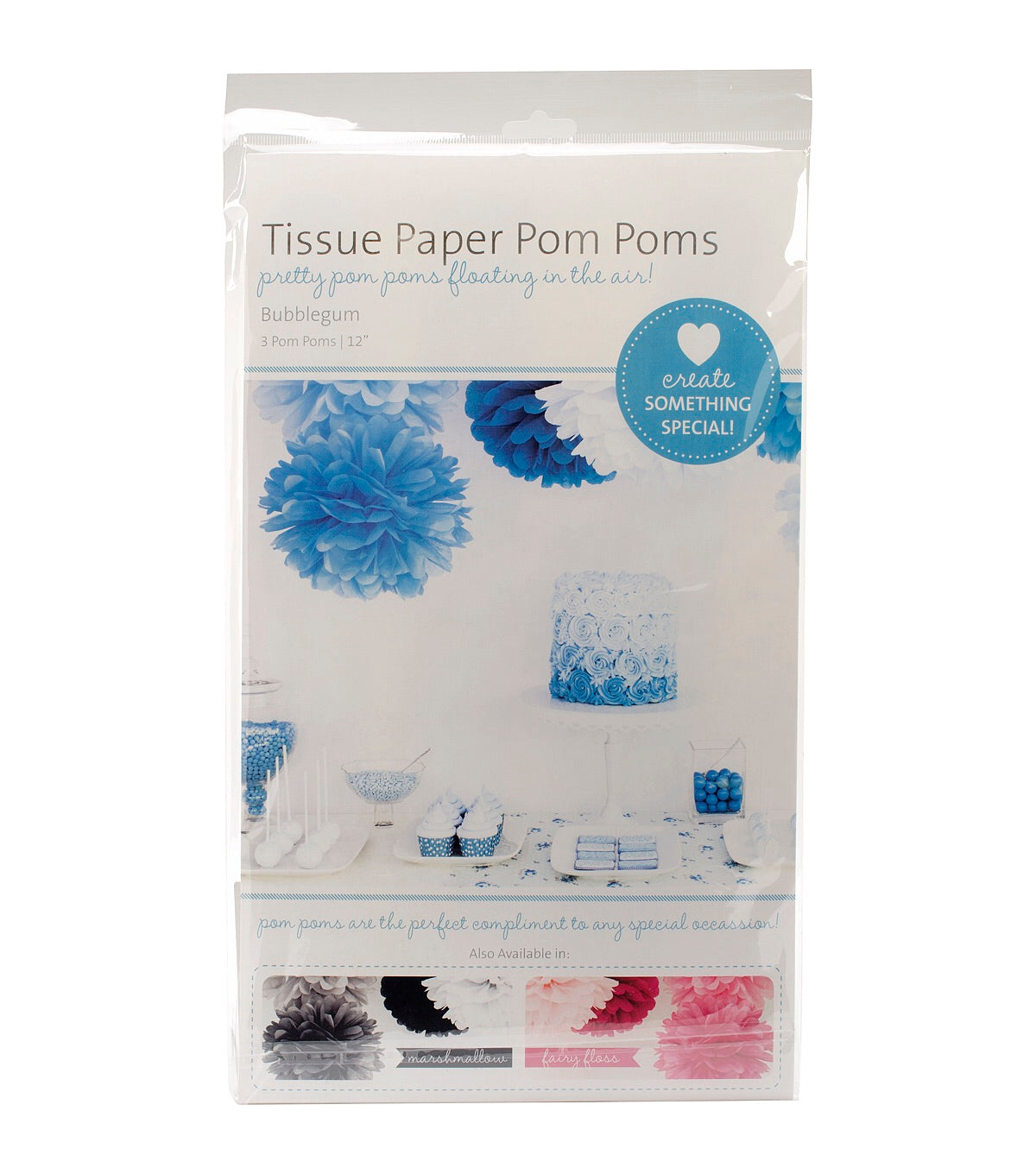 image_1f7f54d1-3a77-4cc6-ad8d-fc60a8b3dc1f.jpg Kaisercraft Tissue Paper Pom Poms BUBBLEBUM Blue - Image 1