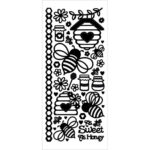 Dazzles HONEY BEE Black Stickers 37 pc