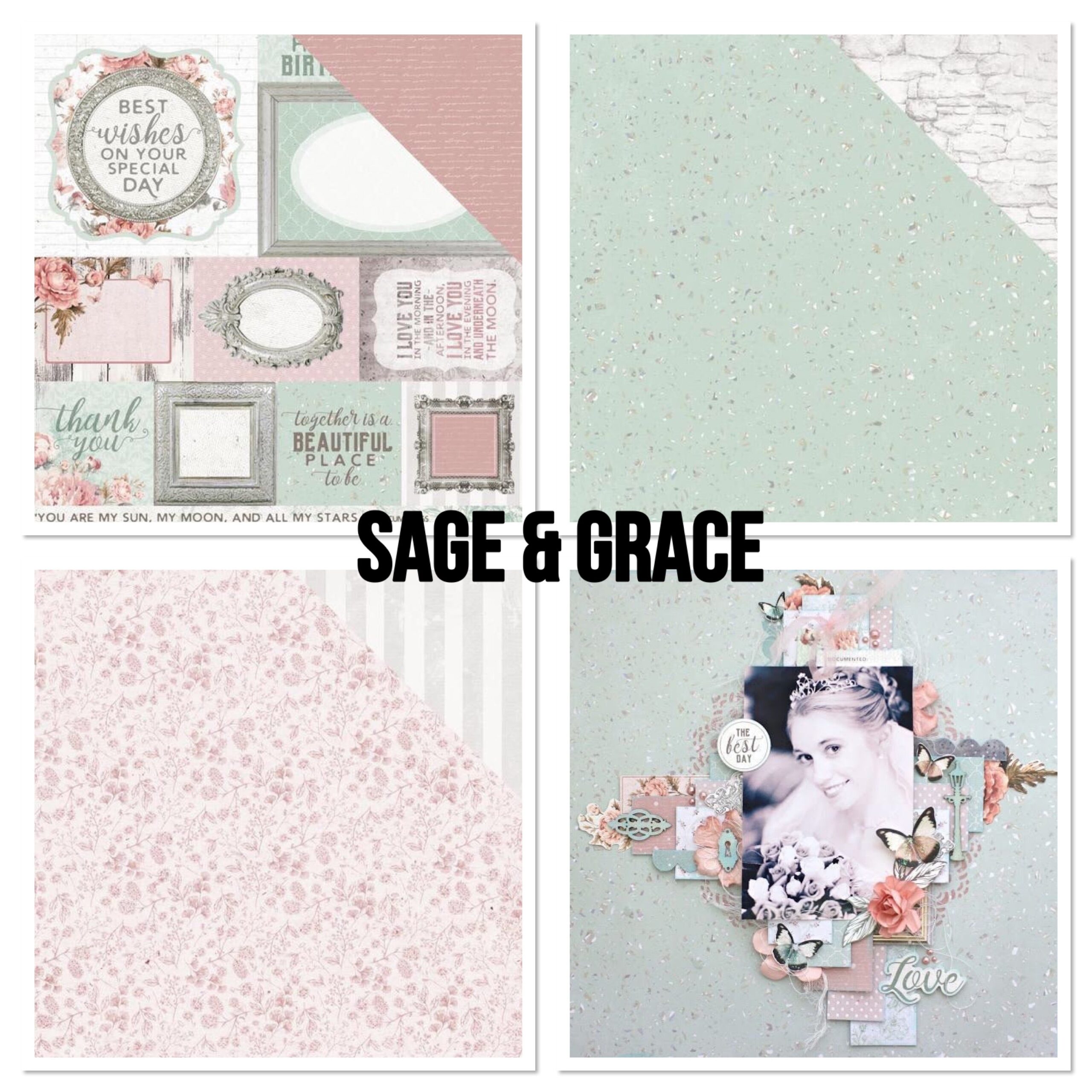 image_22abb543-3ff2-4b66-8964-9f5863061e7d.jpg Kaisercraft SAGE AND GRACE KIT 12"X12" Scrapbook Paper B - Image 1