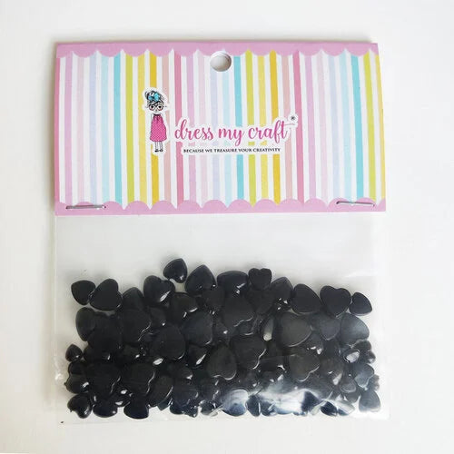 image_22c6aad2-5ad9-427d-aab8-3102a6f7ff9a.jpg Dress My Craft Water Droplet BLACK HEART Embellishments - Image 1