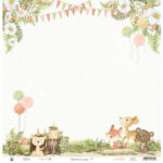 P13 WOODLAND CUTIES 12"X12" Racoon Scrapbook Paper 03 - Image 2