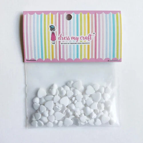 image_24044fd3-fa80-47ed-810a-0039de6ab6db.jpg Dress My Craft Water Droplet WHITE HEART Embellishments - Image 1