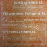 DOWNTOWN FREMONT ST. Orange 12"X12" Las Vegas Paper
