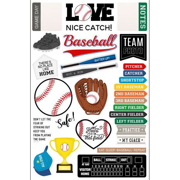 image_25f937b7-007b-4514-9c6b-52b0be9a1d00.jpg Scrapbook Customs BASEBALL EMBELLISHMENTS Laser DieCuts - Image 1