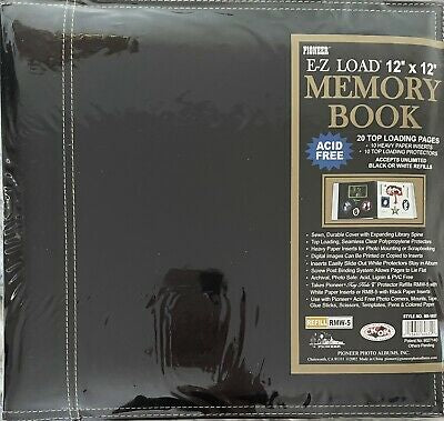 image_266d45e9-48be-4160-88e3-1c859e151609.jpg Pioneer E-Z LOAD BLACK Leather 12"X12" Scrapbook Album - Image 1