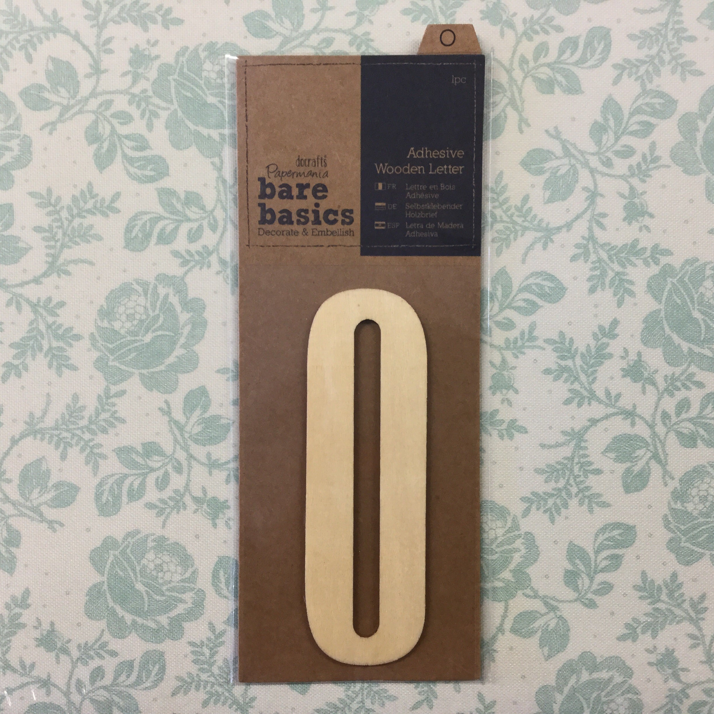 image_26adb624-daab-4f3f-9c3b-0f265bdbb9b7.jpg Papermania Bare Basics Wooden Adhesive LETTER O Wood - Image 1