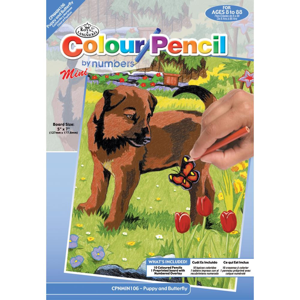 image_2813acce-9368-4e87-9cea-85c5fadbd21b.jpeg Royal Mini Color Pencil By Number PUPPY & BUTTERFLY - Image 1