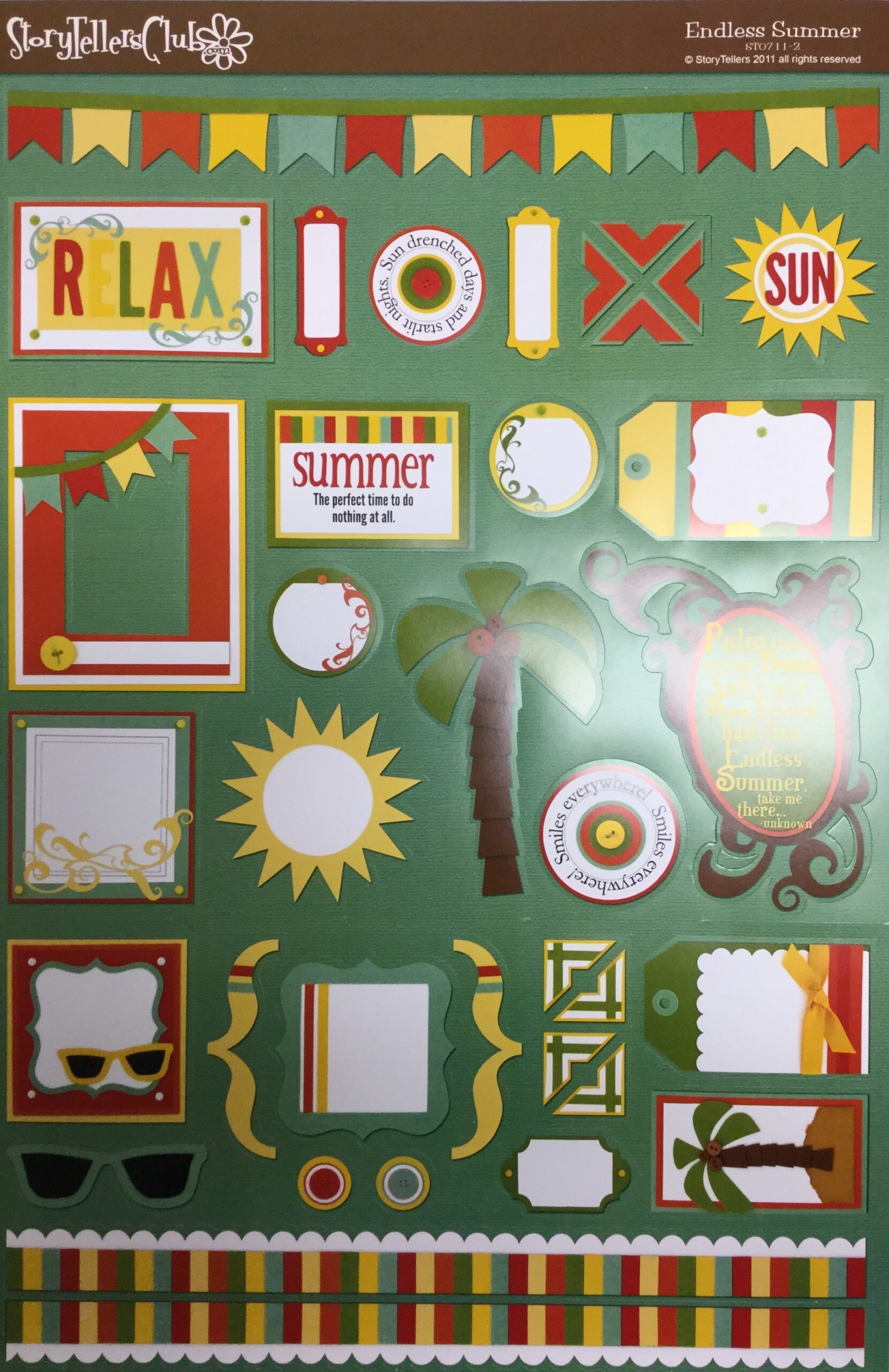 image_286fc0ad-365c-40f1-9e10-937564b525e0.jpg Storytellers ENDLESS SUMMER KIT 12"X12" Scrapbook Paper & DieCuts 5pc - Image 1
