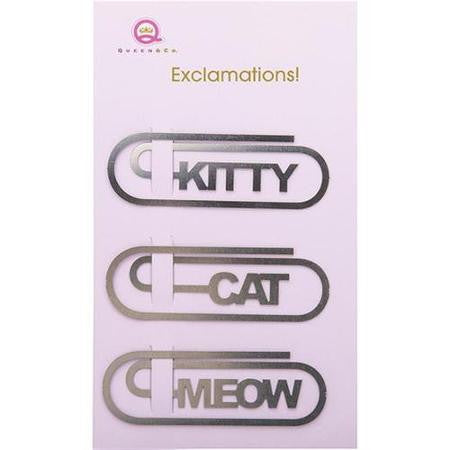 image_2987efe4-0f0b-438a-8c71-836bf838ca73.jpeg Queen & Co Exclamations CAT Paper Clips 3pc - Image 1