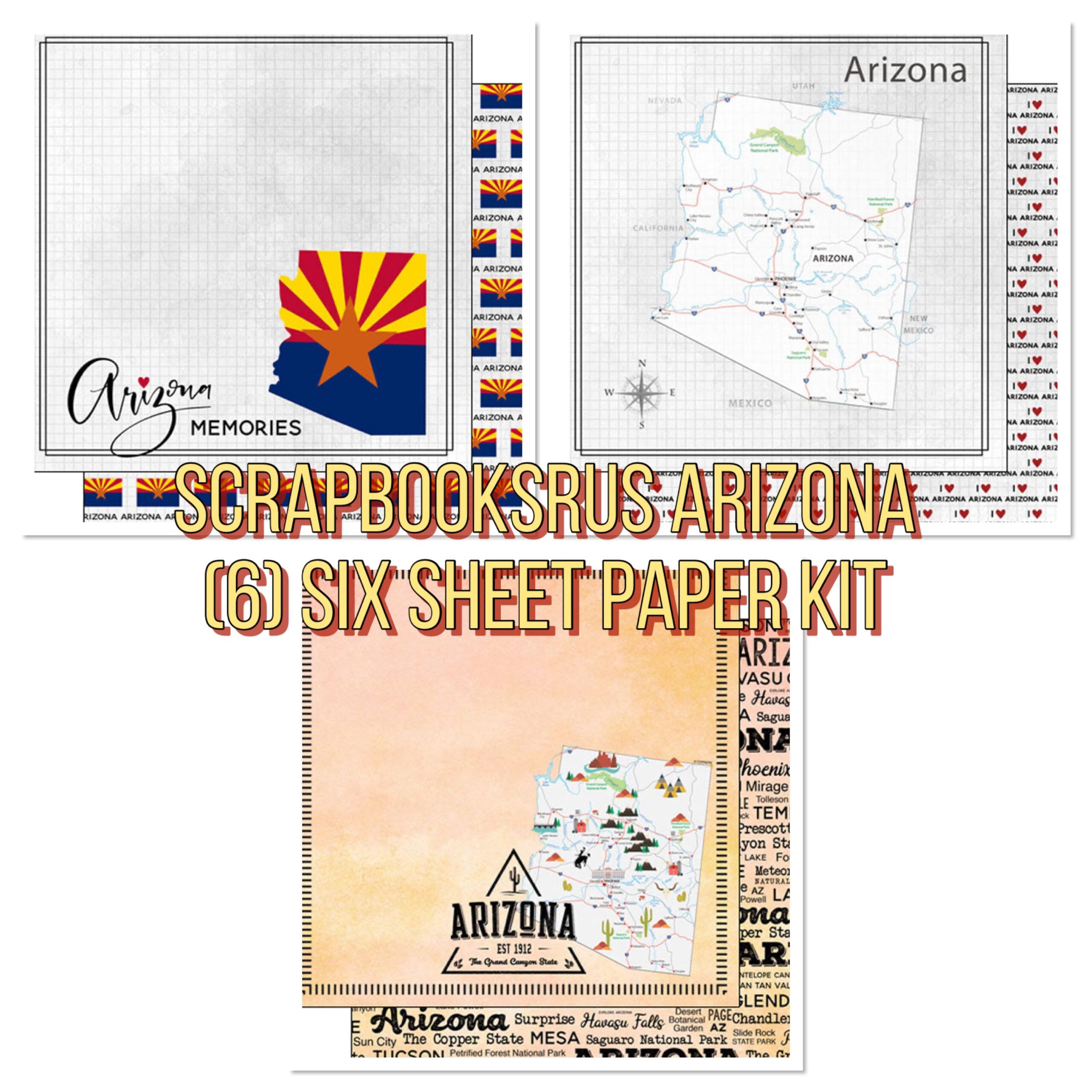 image_2b65f25b-2cd5-4a58-9409-f0a21b067788.jpg ARIZONA Scrapbook Customs 12"X12" Travel Paper Pack - Image 1