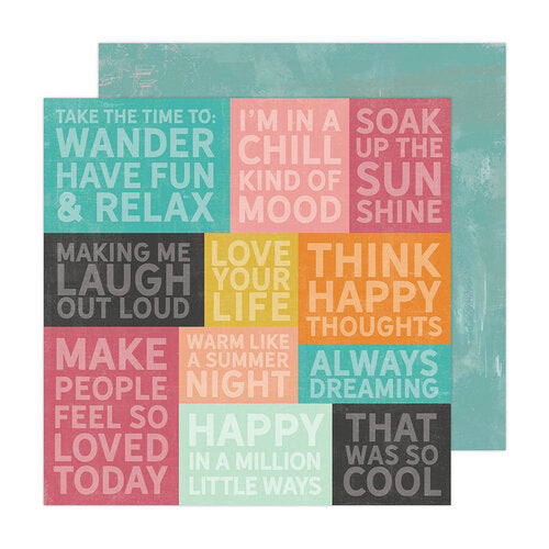 image_2c05d591-a019-4edf-8307-ef78ee4deff6.jpg Heidi Swapp Sun Chaser HAPPY THOUGHTS 12”X12” Paper - Image 1